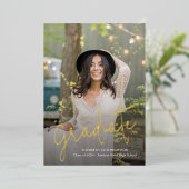 Photo 2024 Graduation Gold Foil Faire-part (Debout devant)