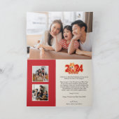 Photo 2024 Nouvelle année de Dragon Carte de vacan (Intérieur)