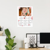 Photo 2026 Yearly Calendar Pretty Floral Poster (Bureau à domicile)