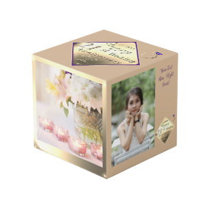 Photo 21e anniversaire Mariage Cube en laiton