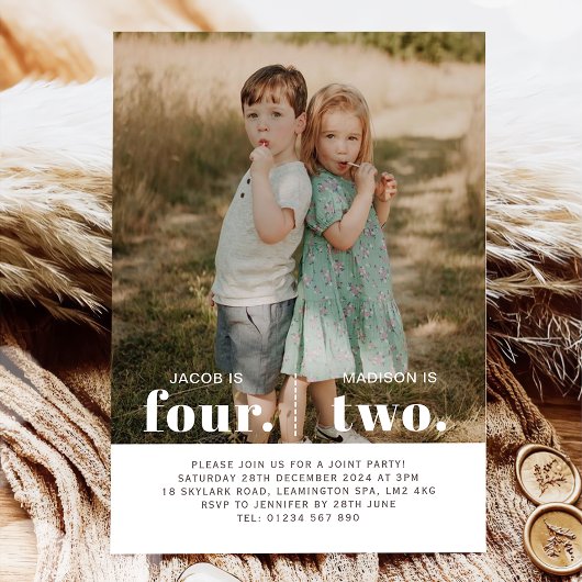 Photo 2e et 4e Invitation d'anniversaire conjointe