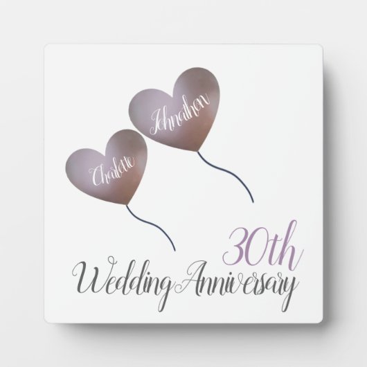 Photo 30e anniversaire de mariage perle cadeau Plaque (Devant)
