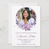Photo 31e anniversaire invitation Floral violet (Devant)