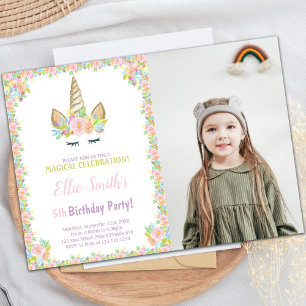 Photo 5Birthday Unicorn Invitations