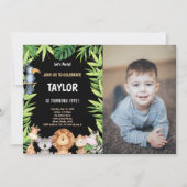 Photo 5th Wild One Birthday Invitations (Devant)