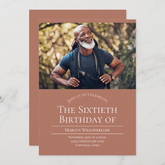 Photo 60 Invitation d'anniversaire (Devant / Derrière)