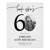 Photo 60e Affiche de bienvenue d'anniversaire | Re (Devant)