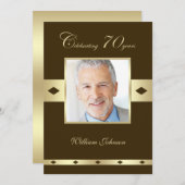 Photo 70th Birthday Party Invitation Brown (Devant / Derrière)