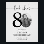 Photo 80th Birthday Affiche de bienvenue | Regarde<br><div class="desc">Bienvenue aux invités à votre 80e anniversaire avec ce magnifique panneau de bienvenue modifiable. Doté d'une mise en page élégante et personnalisable, ce modèle vous permet d'ajouter facilement votre propre photo et de personnaliser le texte, ce qui en fait un complément parfait à votre décor de 80ème anniversaire. Idéal pour...</div>