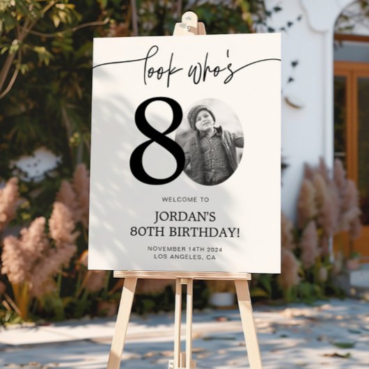 Photo 80th Birthday Affiche de bienvenue | Regarde