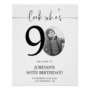 Photo 90e Affiche de bienvenue d'anniversaire   Re
