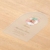 photo à couronne florale | Invitation au baptême (Poser)