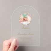photo à couronne florale | Invitation au baptême (In situ (ordinateur de poche))