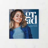 Photo à la mode Triplé Faire-part de graduation (Protection)