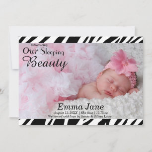 Photo à motif zèbre - Faire-part de naissance