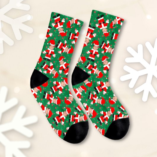 Photo à visage personnalisé Père Noël drôle Noël