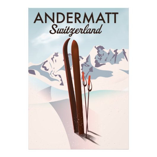 Photo Affiche de ski Andermatt Suisse impression de voya (Devant)