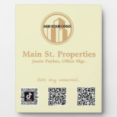 Photo Ajouter votre logo Social Media Scan Codes Plaque (Devant)