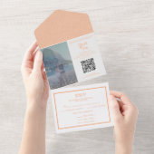 Photo All in One Wedding Invitation avec QR Code (Déchirure)