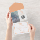 Photo All in One Wedding Invitation avec QR Code (Déchirure)