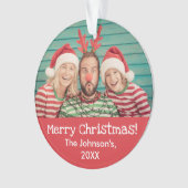 Photo amusante de Noël rouge rustique avant et arr (devant)