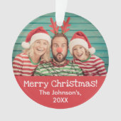 Photo amusante de Noël rouge rustique avant et arr (devant)