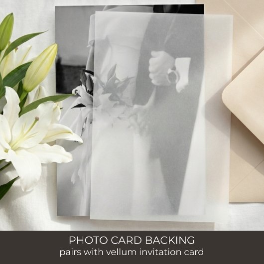 Photo and Details Card for Vellum Invitation