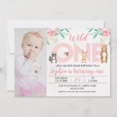 Photo Animaux des bois 1er Invitation d'anniversai (Devant)