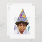 Photo Anniversaire Casquette Invitation Carte post (Devant / Derrière)