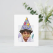 Photo Anniversaire Casquette Invitation Carte post (Debout devant)