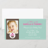 PHOTO ANNIVERSAIRE INVITATION :: cupcake 1L (Devant / Derrière)