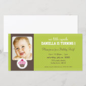 PHOTO ANNIVERSAIRE INVITATION :: cupcake 2L (Devant / Derrière)