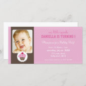 PHOTO ANNIVERSAIRE INVITATION :: cupcake 3L (Devant / Derrière)