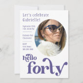 Photo Anniversaire Invitation pour elle | Quarante (Devant)