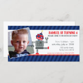 PHOTO ANNIVERSAIRE INVITATION :: robot dansant 3L (Devant / Derrière)