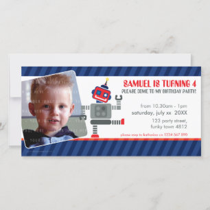 PHOTO ANNIVERSAIRE INVITATION :: robot dansant 3L