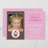 PHOTO ANNIVERSAIRE INVITATIONS :: cupcake 3L (Devant / Derrière)