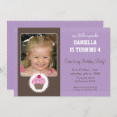 PHOTO ANNIVERSAIRE INVITATIONS :: cupcake 5L (Devant / Derrière)