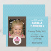PHOTO ANNIVERSAIRE INVITATIONS :: cupcake 6L (Devant / Derrière)