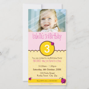 PHOTO ANNIVERSAIRE INVITATIONS :: ladybird 1P
