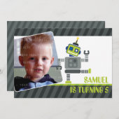 PHOTO ANNIVERSAIRE INVITATIONS :: robot danser 1L (Devant / Derrière)