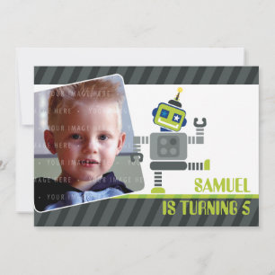 PHOTO ANNIVERSAIRE INVITATIONS :: robot danser 1L