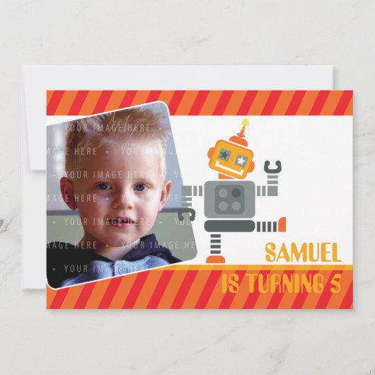 PHOTO ANNIVERSAIRE INVITATIONS :: robot danser 2L (Devant)