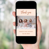 Photo Anniversaire pêche simple carte de remerciem