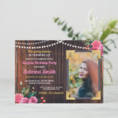 Photo Anniversaire Rose Floral Invitation N'import (Debout devant)