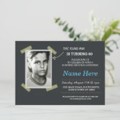 Photo Anniversaire Vintage Black Invitation Mens 5 (Debout devant)