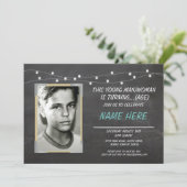 Photo Anniversaire Vintage Chalk Invitation Hommes (Debout devant)