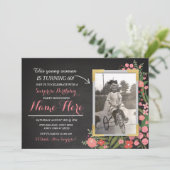 Photo Anniversaire Vintage Floral Invitation N'imp (Debout devant)