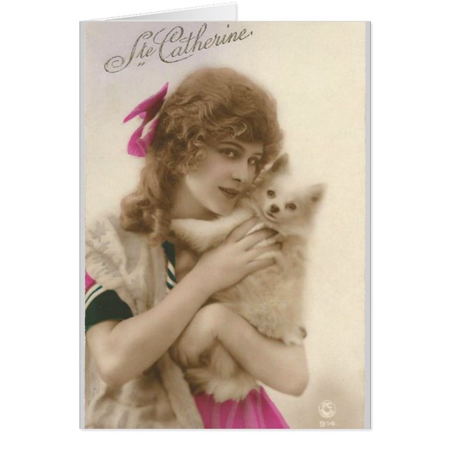 Photo antique Victorian Woman and Dog (Devant)