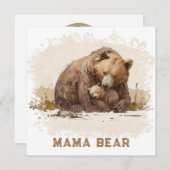 *~* Photo AP72 Maman Ourse Ourson Carte de la Fête (Devant / Derrière)